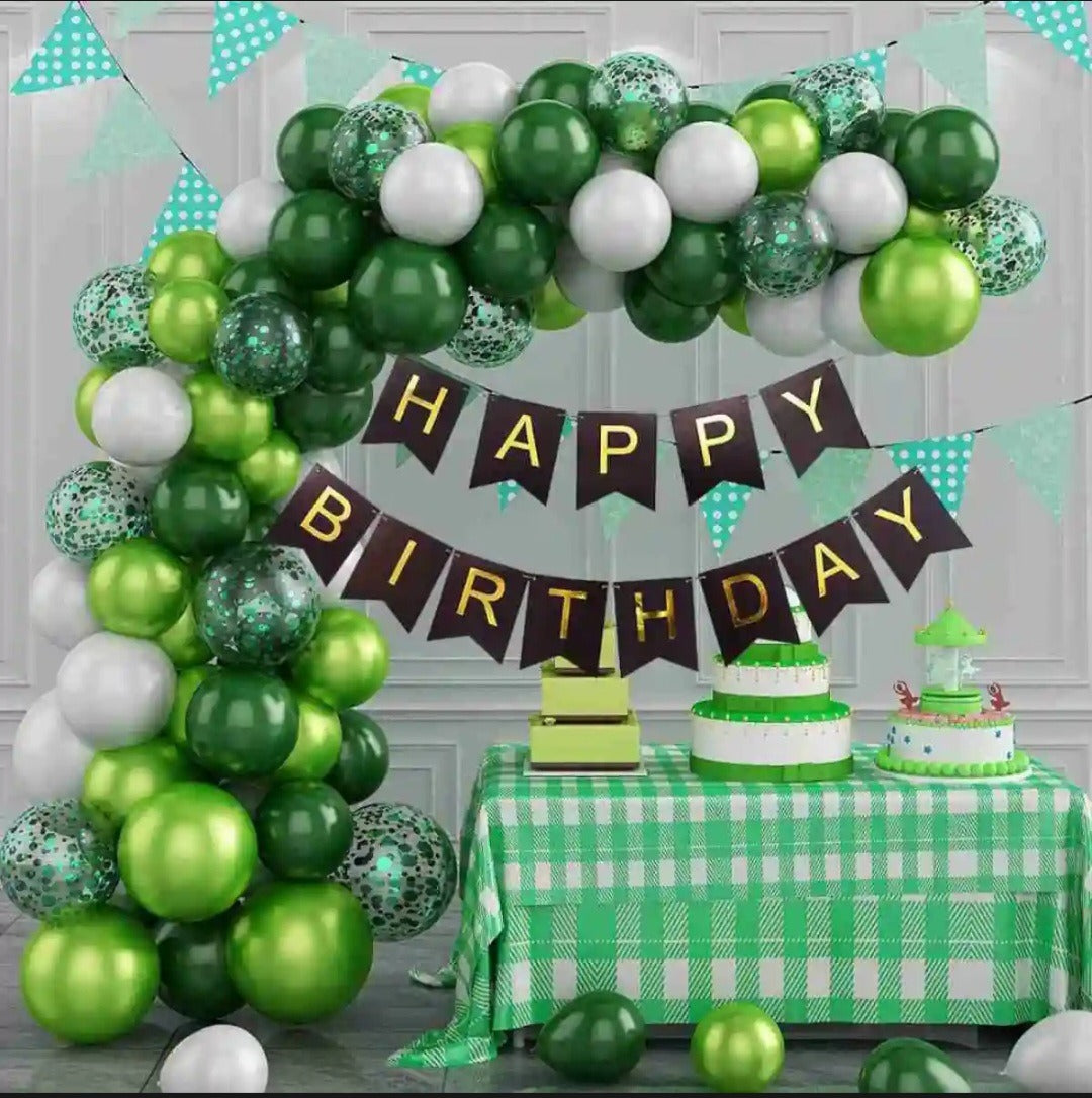 Happy Birthday Theme Sets with Balloons & Banner for Party Celebration