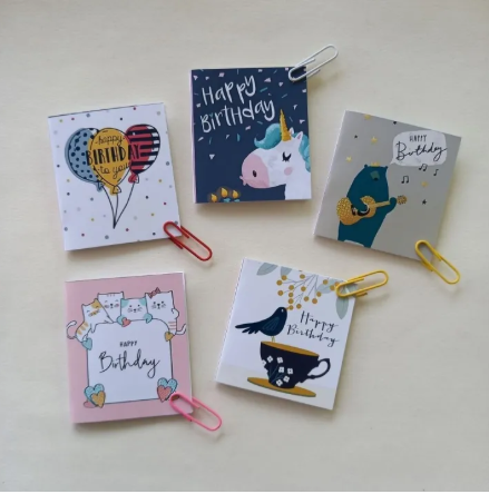 Happy Birthday Mini Cards Pack of 5 small in size but big on joy